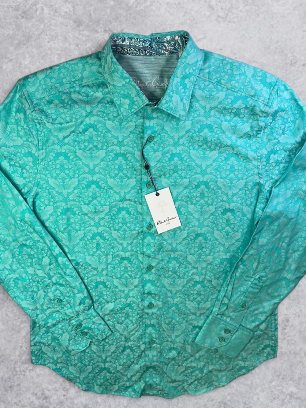 NWT Robert Graham Seafoam Long Sleeve Button-Up Size Medium